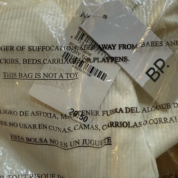 NWT BP Butter Tank Ribbed White Bodysuit, Size XL - Picture 6 of 6